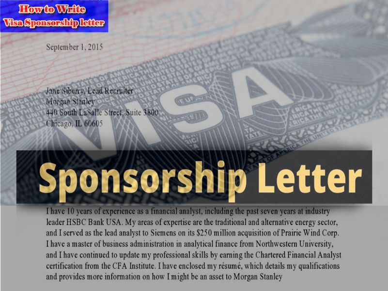 Sponsorship Letter for the US Visa
